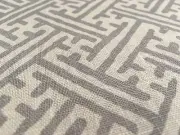 Elizabeth Hamilton Greek Key Upholstery Fabric- Campbell Linen Fog Taupe 4.0 yd