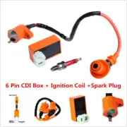 High Performance 6 Pin CDI+Ignition Coil+Spark Plug for GY6 50-150cc Scooter ATV