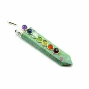 40-50 MM Natural 7 Chakra Ruby Fuchsite Sword Healing Crystal Pendant Set