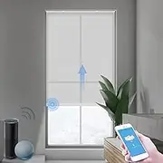 THIRDREALITY ZigBee Smart Blind Lite, Semi-Transparent Motorized Shades, Smart Control, Cordless Honeycomb Blinds, AA Battery Powered, Automatic Height Setting, 29" W x 72" H Gray/White