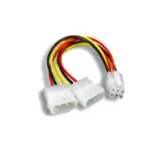 [Lot10] 8" Computer Video Card Power Cable 2x 5.25" Molex 4Pin to PCI Express 6P