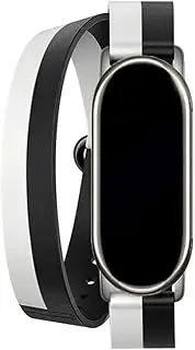 Leather Double Loop Strap Fit For Xiaomi Mi Band 8 Bracelet Replacement Wristband Fit For Miband 8 NFC Metal Connectors