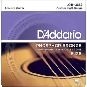 D'Addario Phosphor Bronze, Custom Light, 11-52, Acoustic Guitar Strings EJ26