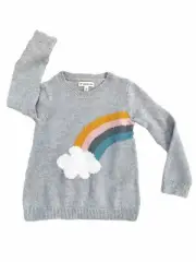 Tucker + Tate Girls Rainbow Cloud Sweater Size 4 Gray Color Cotton NWT