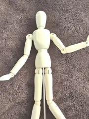 13" Wood Poseable Art Model Mannequin On Stand