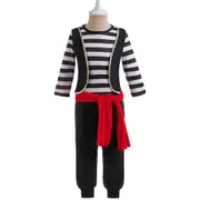 Kids Pirate Cosplay Costume Tops+pants+belt Halloween Party Outfit Set Fancy Dress Gifts - 1-2 Years