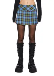 Study Breaks Plaid Mini Skirt