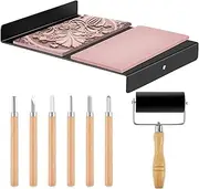 Block Printmaking Kit | Linoleum Blocks for Printmaking,Ink Plate with Screw Block Printing Supplies Comfortable Grip for Woodworking