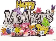 Bighan Pop Up Happy Mother's Day Card, 3D Mother's Day Pop Up Greeting Boxed Cards Anniversary Pop Up Cards for Women, A