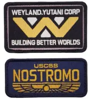 Weyland Yutani Nostromo U.S.C.S.S Alien Patch -2PC Bundle -Hook Backing -MLY7,Y8