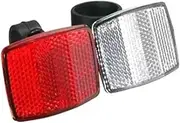 Bike Bicycle Reflector Set Red White Fixings Mounting Bracket Warning Light Safety Lens Bicycle Accessorie