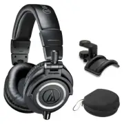 Audio-Technica ATH-M50x Monitor Headphones (Black) w/ Holder & Case