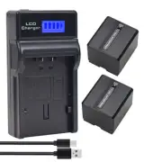 2 Batetry +LCD Charger for HITACHI DZ-BP07P BP07PW DZ-BP14S DZ-BP14SW VW-VBD140