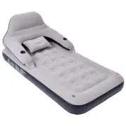 Twin Size Inflatable Air Mattress Sofa Bed for Camping with Adjustable Back S...