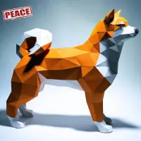 在飛比找蝦皮購物優惠-NEW-PEACE 48厘米高 日本秋田柴犬橘色狗狗動物立體