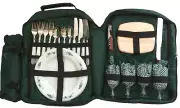 Picnic at Ascot 4-Person Picnic Backpack Color Green - New