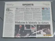 Hakeem Olajuwon 20K Points Collectible Newspaper