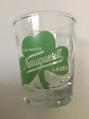 NARRAGANSETT BREWERY BEER SHOT GLASS IRISH SHAMROCK