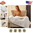 Reversible Velvet & Sherpa Electric Throw Blanket 50" x 60" - 6 Heating Levels
