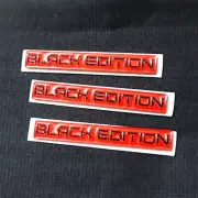3x Red BLACK EDITION Glossy Metal Decal Sticker Emblem Badge Engine Turbo AWD V6 (for: Porsche)