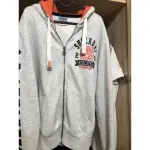 SUPERDRY 極度乾燥 英國潮牌 日本野生貓 連帽外套 玄米灰/橘 二手 9成新