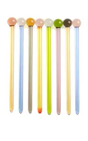 [YALI] Set-of-Eight Glass Cocktail Stirrers