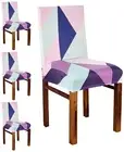 Polyester Spandex Dining Chair Cover Stretchable Slipcover Grey pack of 4