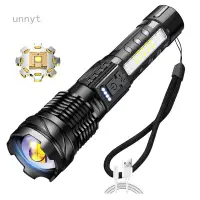 在飛比找蝦皮購物優惠-Unnyt 強光手電筒 usb充電戶外照明手電 30W白雷射