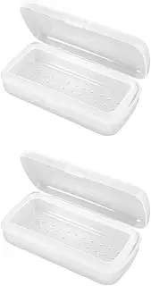 FRCOLOR 2pcs Box Nail Art Tools Sterilizer Tray Manicure Box Clipper Sterilizer Plastic Storage Case