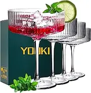 Martini Glasses Set of 4,Margarita Glasses,Cocktail Glasses,glassware sets for Cosmopolitan,Manhattan,Gimlet,Home Bar,Cocktail Party,Martini Glassware Gift Set,10 Oz