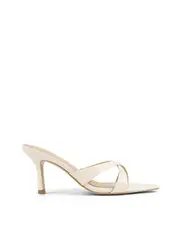 Maple Point Toe Mules - Cream White Patent Leather