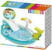 Intex Gator Inflatable Kids Pool Play Center Swimming Pool Spray Water Slide