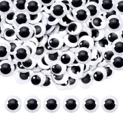 150Pcs 15Mm Plastic Wiggle Googly Eyes Self Adhesive Black round Sticker Eyes DI