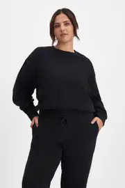 [Bonds] Bonds Women's Sweats Cotton Pullover in Nu Black Size: 3XL 3XL Nu Black