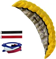 Dual-Line Soft Kite for Adults, Yellow Stunt Parafoil Kites Beach Kite, 100In...