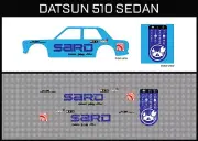 Hot Wheels (1/64), Datsun Sedan "Sard" Waterslide, Printed White First, Decals