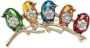 [PikaLF] Bird Brooch Pins for Women, Colorful Bird Brooch Pin, Cute Sparrow Animal Brooch Lapel Pin, Bohemian Tree Branch Sparrow Bird Brooches Pins for Women Hat Bag Suit Dress Accessories Jewelry, Regular,