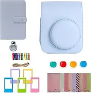 Instant Camera Case,Protective case for Mini 12 Instant Camera with Adjustable Shoulder Strap for Hanging and on-The-go Photography,Blue