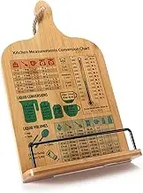 Bamboo Cookbook Stand,Recipe Book Stand with Measurement Conversion Chart,Unique Gifts for Women Mom Grandma Wife Sister Friends Mothers Day Anniversary,Essential Accessories for Holding Cookbooks