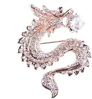 [Generic] Vintage Large Crystal Flying Dragon Brooch Pin Rhinestone Animal Broach Badge Lapel Pin for Men Pendant