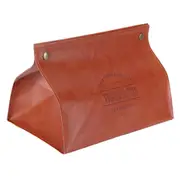 PU Leather Originality Tissue Box Desktop Tissue Organizer for Bedroom Living RoomOrange