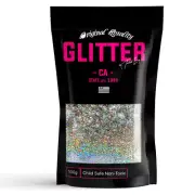 1mm Diamond Silver Holographic Sparkle Glitter 50g 1.75oz Festival Shape Glitter