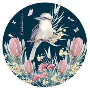 LMD Kookaburra Ceramic Surface Protector Trivet Home Decor Round 25cm Navy