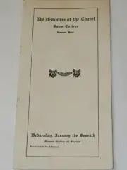 The Dedication of The Chapel Souvenir Program BATES COLLEGE Lewiston MA 1914