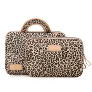 For Macbook Air Pro Womens 12,13.3,14,15.6 Inch Leopard Canvas Sleeve Case Hand & Laptop Bag