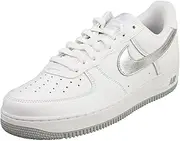 [Nike] Mens Air Force 1 Low DZ6755 100 Silver Swoosh - Size 11.5, White/Metallic Silver-Metallic, 45 EU