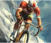 Cycling Race Art Computer Mouse Pad Vibrant Colors Gift