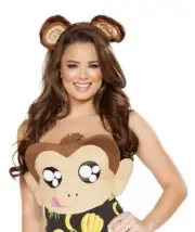 sexy ROMA banana LOVING chimp MONKEY curious GEORGE animal EARS headband costume
