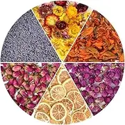 DECORAFT Dried Flowers Soap Making Scents Kits Rosebuds, Lavender, Lemon Slice, Lily, Gomphrena Globosa Linn, Strawflower, 6 Bags