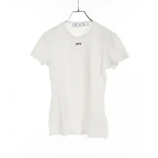 [二手] 【日本直送】 T-shirt Crew neck logo print cotton white rib